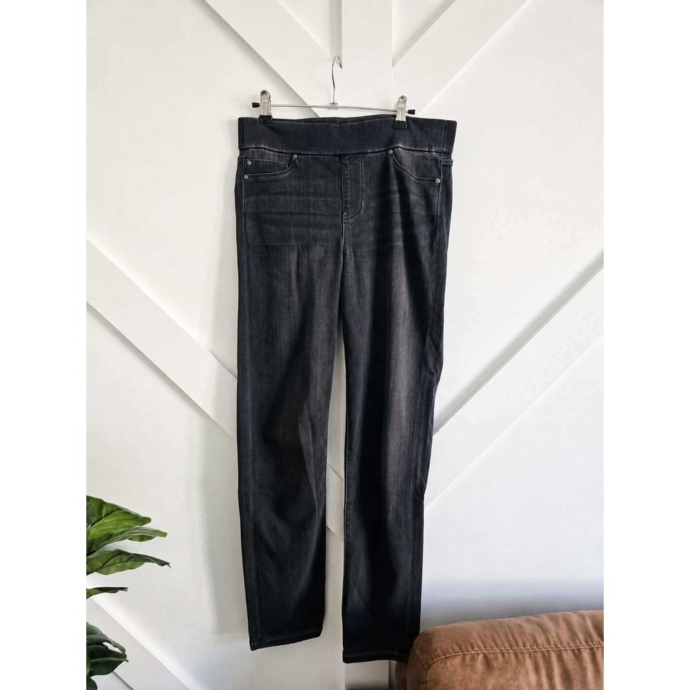 Liverpool The Slim Jeans Women 6/28 Black Pull On Elastic Waist Stretch Denim